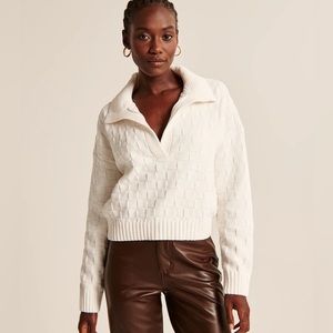 Abercrombie white checkerboard sweater